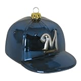 Milwaukee Brewers MLB Glass Baseball Cap Ornament (4)
