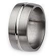 Grooved Brushed & Polished Titanium Ring (10.0 mm) - Sizes 8.5-12