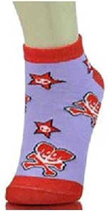 Kids Low-Cut Socks Skull Crossbones Star Mixed Colors Value Pack Size: 4-6 [6 pairs]