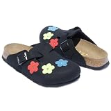 Birkenstock Boston Black Flowers Felt by Birkenstock