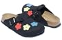 New Birkenstock Boston Black Flowers Ladies 37 N 6 $130
