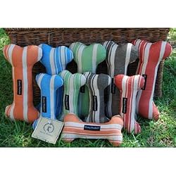 Striped Hemp Eco Friendly Dog Bone Toy: Kiwi (Large)