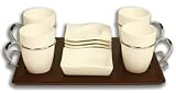 Amalfi Series Coffee Srvng Set 10piece Matte Brown/wht