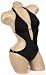 Sexy Trendy Cute Summer Black Low Cut Out Halter Top Monokini Swimsuit Bathing Suit Swimwear