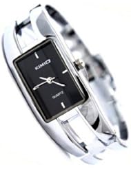 BestDealUSA Fashionable Silver Fashion Alloy Case Bracelet Black Dial Women Quartz Watches