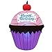 Jumbo Inflatable Happy Birthday Cup Cake | Extra Large Birthday Internal Fan Inflated Party Decoration Inflates in Moments | For Indoors or Outdoors (Tie Down and Stakes Included for Outdoor Use)