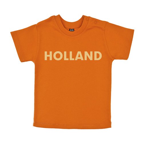 Baby – Kleinkinder T-Shirt – Holland – Textil orange / Motiv beige Gr. 3-6 Monate