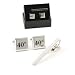 Pair of Cufflinks & Tie Pin set - 40th Birthday