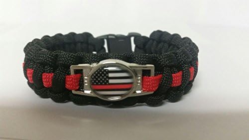 Thin Red Line American Flag Paracord Survival Bracelet with Charm By Bostonred2010 (8)