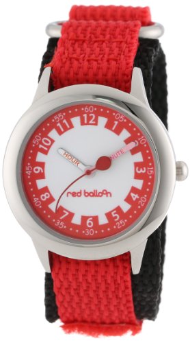 Red Balloon Kids' W000185 Red Nylon Stainless Steel Time Teacher Watch