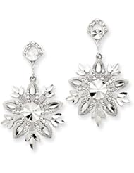 14k White Gold Snowflake Dangle Earrings