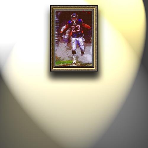 Completely Handpainted American Football Sport Painting, Custom Order FL3354, Oil on Canvas, with Option to Paint Jerry, Brett & Co. from Any Other Favorite Photograph or Picture, Unframed, Size 26'' x 39