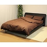 モーム レザー張りロータイプダブルベッド/Leza ポケットコイルマットレス付き ブラック