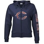 Chicago Bears Women's Navy Giant Logo Full Zip Hooded Sweatshirt