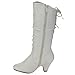 Beston CA58 Children Girl's Mid Heel Lace Up Slouched Knee High Boots