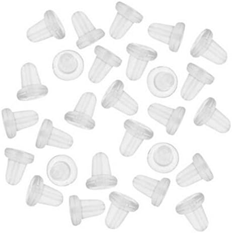 100pcs Clear Rubber Bullet Clutch Earring Safety Backs