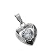 R.H. Jewelry Mother in Law Heart Stainless Steel CZ Pendant Necklace