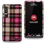 PINK CHECKER Crystal Snap-On Phone Protector Hard Cover Case for Motorola D ....