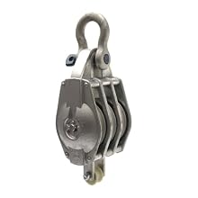 Campbell 3043K 8" Triple B and L Star Metal Steel Shell Block with K Screw Pin Anchor Shackle, 7000 lbs Load Capacity, 1" Rope, 4-3/4" Sheave