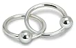 Krysaliis Two Ring Sterling Silver Baby Teether and Rattle