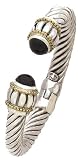 925 Silver & Onyx Bracelet with 18k Gold Accents.