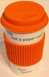 Im Not A Paper Cup: Thermal Insulated Ceramic Eco Cup Travel Mug with Silicon Lid (orange)  from Leonardo Lifestyle