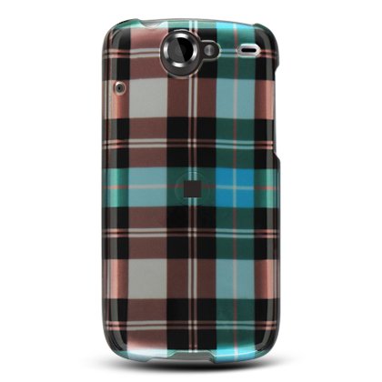 Htc Google Nexus One 1 Crystal Phone Cover Case Blue Check