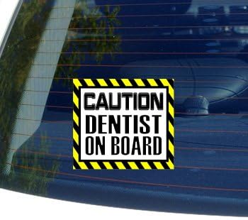 Caution Dentist on Board - Window Bumper Laptop Sticker
