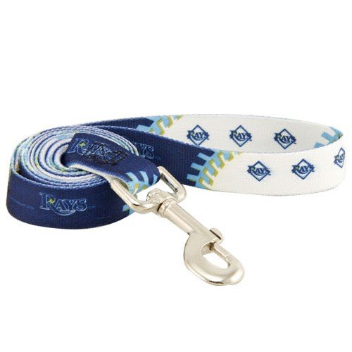 Tampa Bay Rays 6' Navy Blue-White Dog Leash (Large)