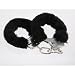 Black Furry Cuffs Working Metal Handcuffs