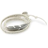 M.Cohen White Deerskin Leather Wrap Bracelet W