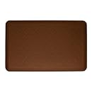 WellnessMats Anti-Fatigue 36-inch by 24-inch Trellis Motif Kitchen Mat, Brown