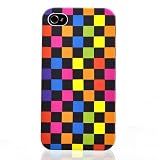 ATC Colorful Plastic Plaid Checkers Hard Case Cover for Apple iphone 4 iphone 4S with Sreen Protector