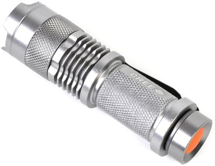 MXDL SA-3B CREE Q5 3 Mode 200 Lumens 1.5V AA Zoomable Focus Portable Flashlight Torch Light Grey