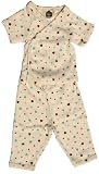 Barn Tan with Brown and Teal Hearts Short Sleeve Kimono Top with Bloomers Size 3M