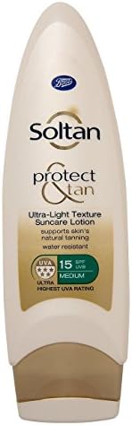Boots Soltan Protect &amp; Tan Ultra-light Texture Suncare Lotion SPF 15 200 ml. Free Coin Purse 1 pcs.