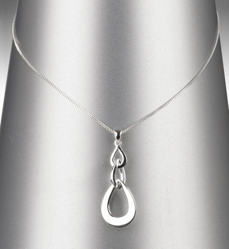 Sterling Silver Interlocking Teardrop Necklace