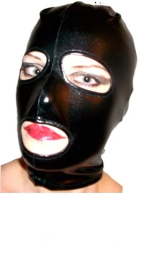 Spandex latexstyle hood with wholes for eyes and mouth