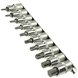 Produkt-Bild: Steckschl&uuml;ssel Stecknuss Satz TORX T-Profil Eins&auml;tze Nuss 10 tlg auf Steckleiste
