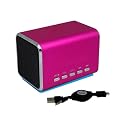 MINI 2.0 CHANNEL Ultra Light Aluminium USB Portable Travel Speaker For Laptop Desktop MAC Computer Netbook - Plug-and-Play to any 3.5mm headphone socket eg iphone 4 3GS iPad Mobile Phones Laptops Mac-Ricco MD5 (PINK)