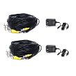 VideoSecu 2 of 150 Feet Security Camera Video Power Extension Cables and 2 of 12V DC 500mA Power Supplies for CCTV DVR Security System CGM