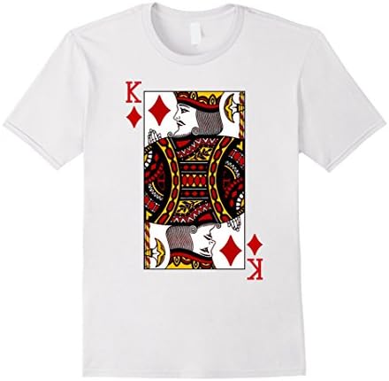 Men's King of Diamonds Playing Card Costume T-Shirt Small White