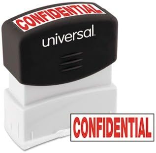 (3 Pack Value Bundle) UNV10046 Message Stamp, CONFIDENTIAL, Pre-Inked/Re-Inkable, Red