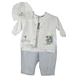 Petit Ami Elite Infant Boys 4pc Teddy Bear Golfing Sweater Pants Set