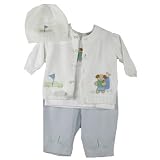 Petit Ami Elite Infant Boys 4pc Teddy Bear Golfing Sweater Pants Set
