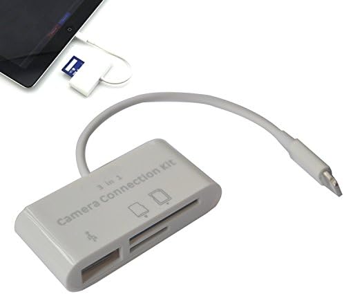 gegshi 3 in 1 Lightning 8Pin Camera Connection Kit USB/SD/TF Card Reader Adapter for iPad Air ipad air 2 iPad 4 &amp; iPad Mini / iPad Mini 2 ipad mini 3