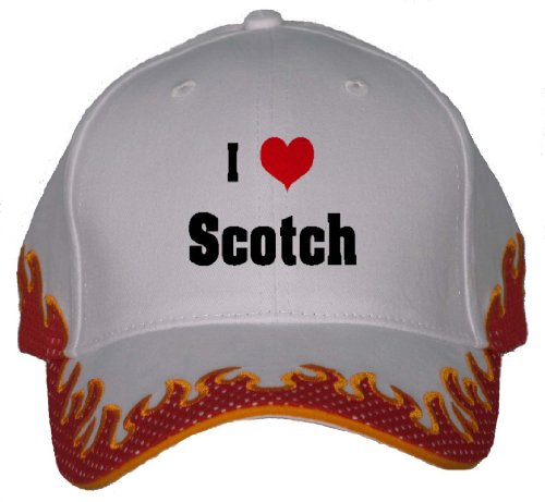 I Love/Heart Scotch Orange Flame Hat / Baseball Cap