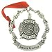 Pewter Fire Fighter Maltese Cross Holiday Ornament