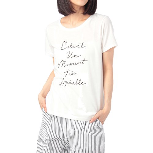 (オペーク　ドット　クリップ)OPAQUE．CLIP メッセージプリントクルーネックTシャツ