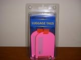 Luggage Tag 2-Pack of Bright Pink Durable acrylic Luggage Tags